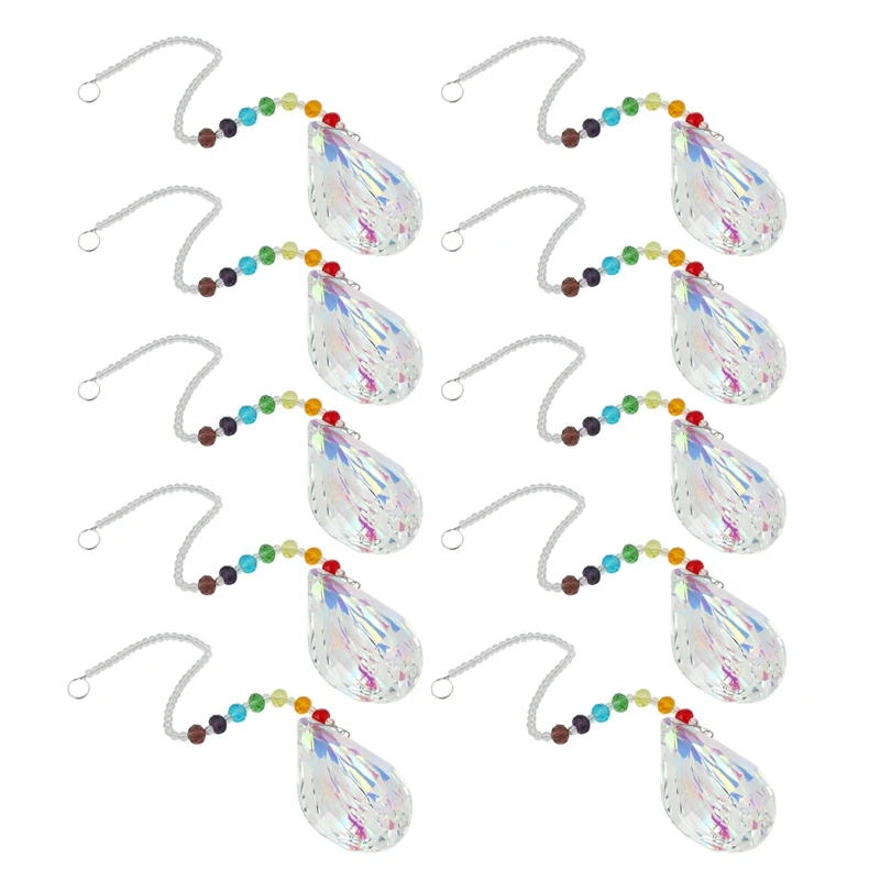 

10X Sun Catcher Feng Shui Crystals Window Large Ab Drop Prism Home Decoration