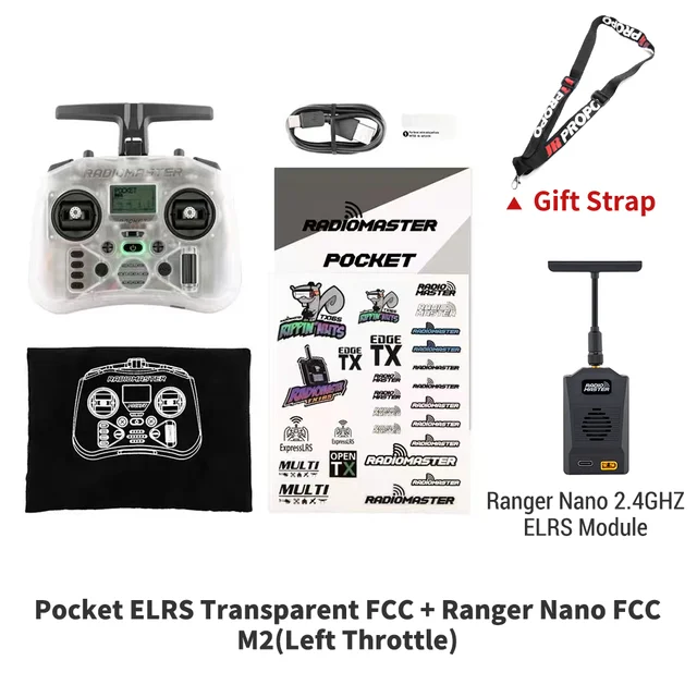 Radiomaster Pocket ELRS 2.4Ghz Transparent + Ranger Nano