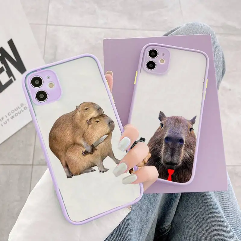 

Capybara cute funny animal Phone Case matte transparent For iphone 14 11 12 13 plus mini x xs xr pro max cover