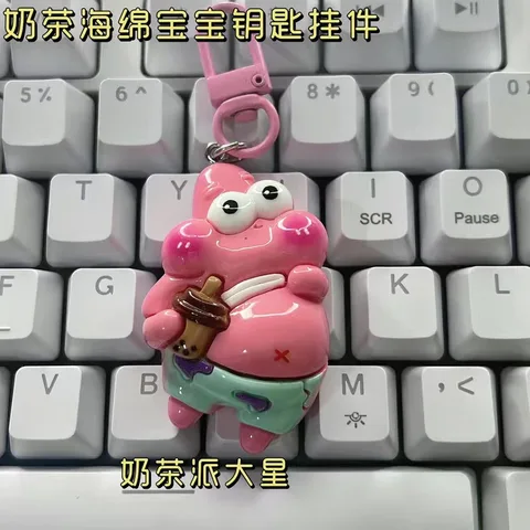 Новый брелок «Губка Боб Квадратные Штаны» японский каваи чай с молоком Патрик звезда сумка через плечо кулон мультфильм аниме детский подарок