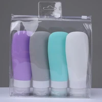 38ml 60ml 90ml silicone travel bottles empty squeeze containers leakproof refillable bottle for shampoo conditioner lotion blue