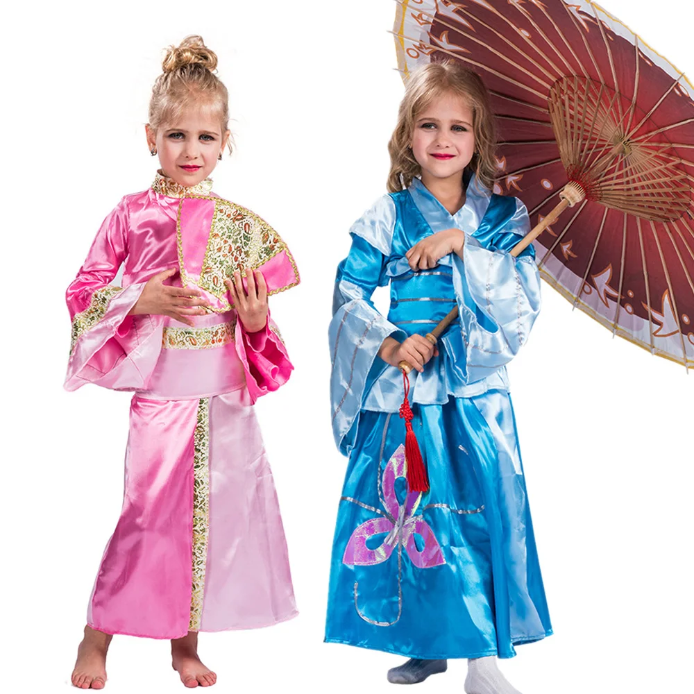 

Роскошные платья принцессы гейши для девочек косплей традиционный японский костюм на Хэллоуин Карнавал Пасха Пурим маскарадное платье