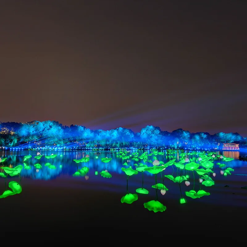 REAQ LED Luminous Lotus Lamp Engineering Lights Outdoor Lighting Project Special-Shaped Landscape Pond Park Decoration Riq-G20-1 enlarge