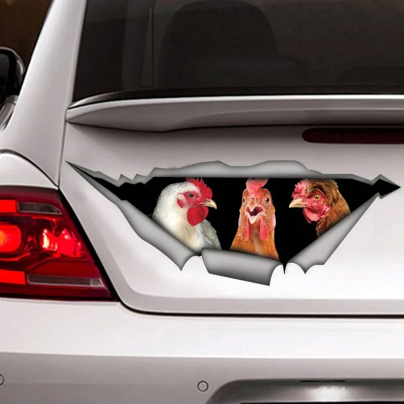 

Chickens Funny Sticker Car Decal Magnetic Anime Anti Scratch Waterproof Sticker Car Decoration 3d Auto Parts Window Car Sticker