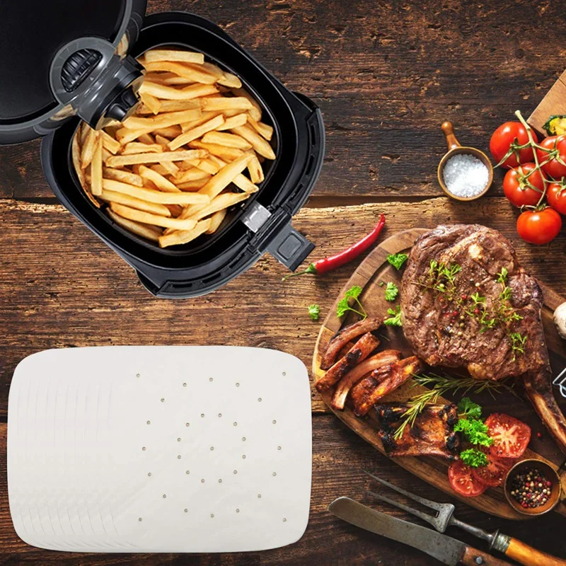 200 шт. квадратные 9-дюймовые перфорированные пергаментные вкладыши для выпечки