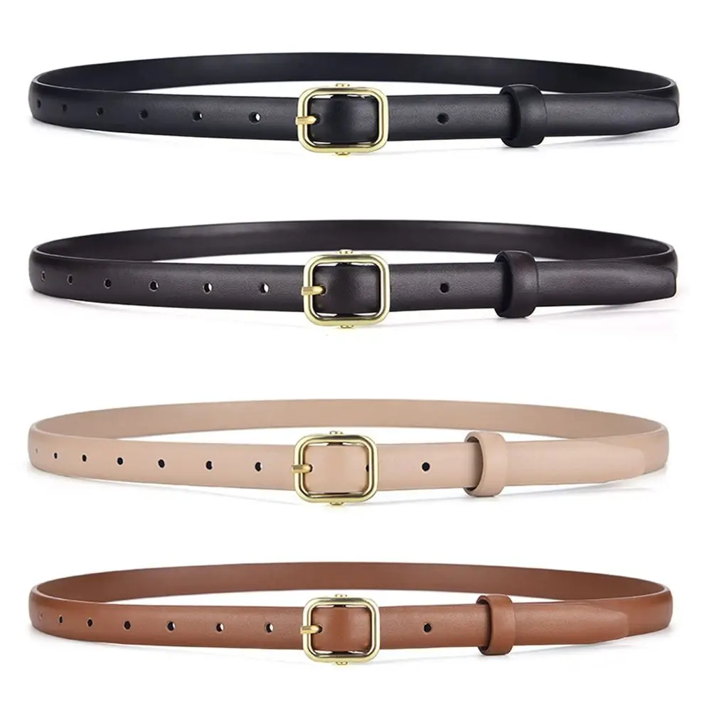 

Women Retro Simple Thin PU Leather Alloy Pin Buckle Waist Belts Jeans Waistband