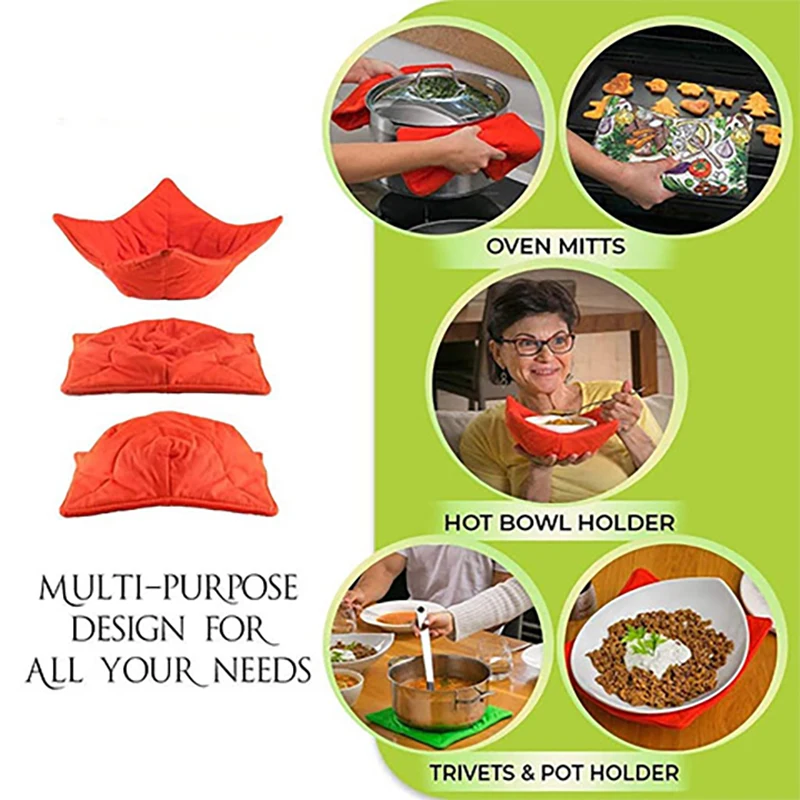 

Color Microwave Safe Hot Dish Rack Set Towel Fabric Microwave Food Heating Dish Mat Polyester Dish Rack And Heat-Resistant Spong