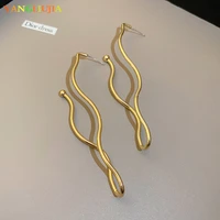 irregular metal earrings european and american style personality fashion long tassel earrings ms girl travel accessories 2022