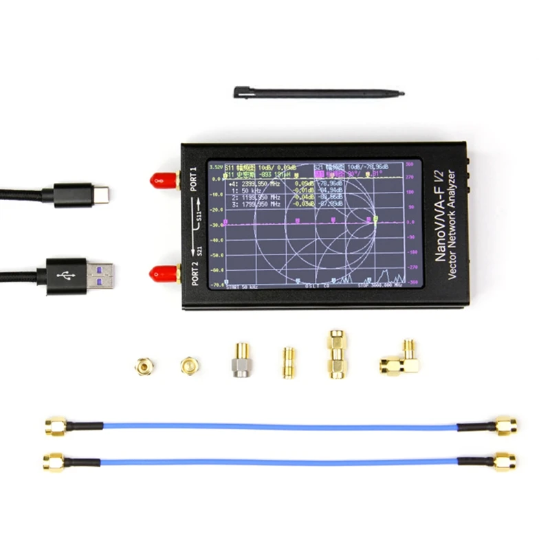 1 комплект векторного анализатора сети 50K-3G Nanovna-V2 F HF VHF UHF Многофункциональный