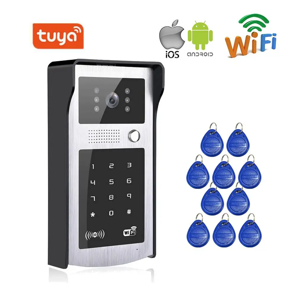 RJ45 LAN Wifi 1080P Video Doorbell Door Phone Intercom System RFID Code Keypad Outdoor Camera FREE SHIPPING