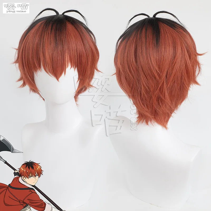 Парик для косплея аниме Sousou No Frieren Hugh Tark 32 см оранжевый черный термостойкие