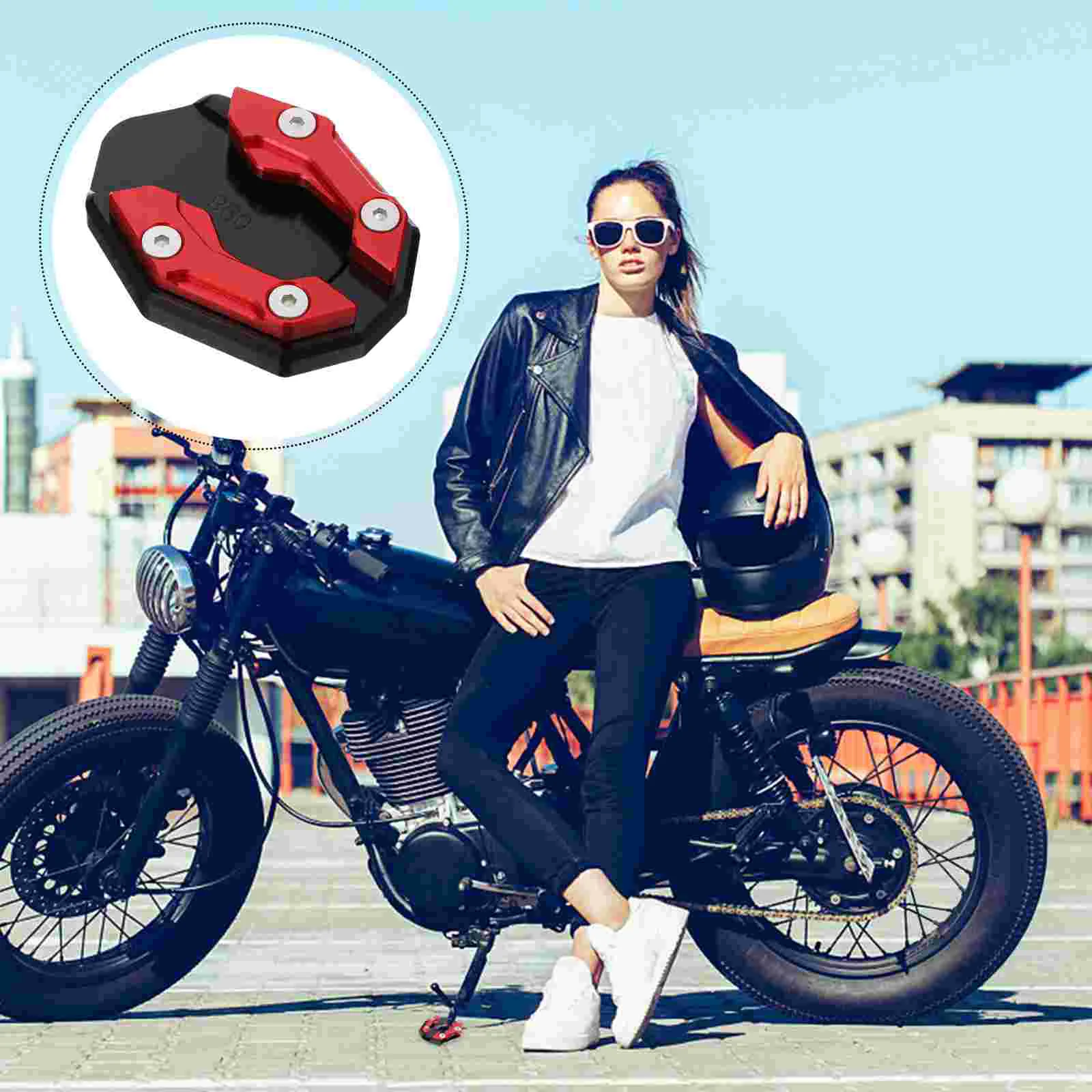 

Hockey Puck Holder Motorcycle Kickstand Enlarger Pad Foot Side Support Plate Extension Bike