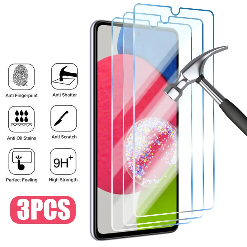 Защитное стекло, закаленное стекло для Samsung A53/A32/A23/A52S/A13/A12/A41/A70/A04/A50/A71/A73/A52/A31, 3 шт.