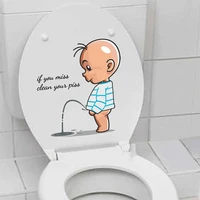 funny toilet warning toilet stickers child urination toilet lid decoration removable wall toilet stickers
