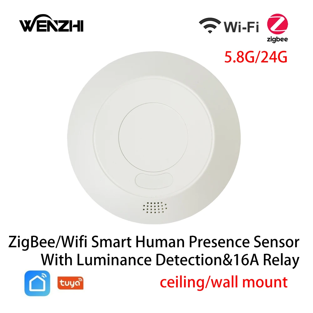 Датчик движения ZigBee/Wi-Fi с функцией измерения яркости, 110 В