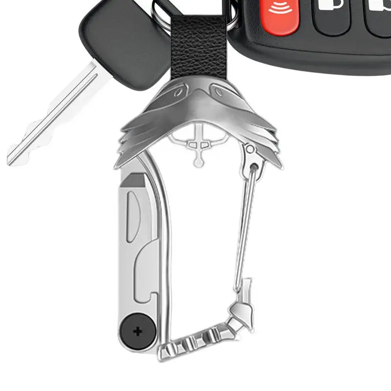 

Cool Car Keychain Elastic Alloy Key Ring Cute Car Accessories Anti Rust Along Multifunctional Car Key Keychain For Backpacks