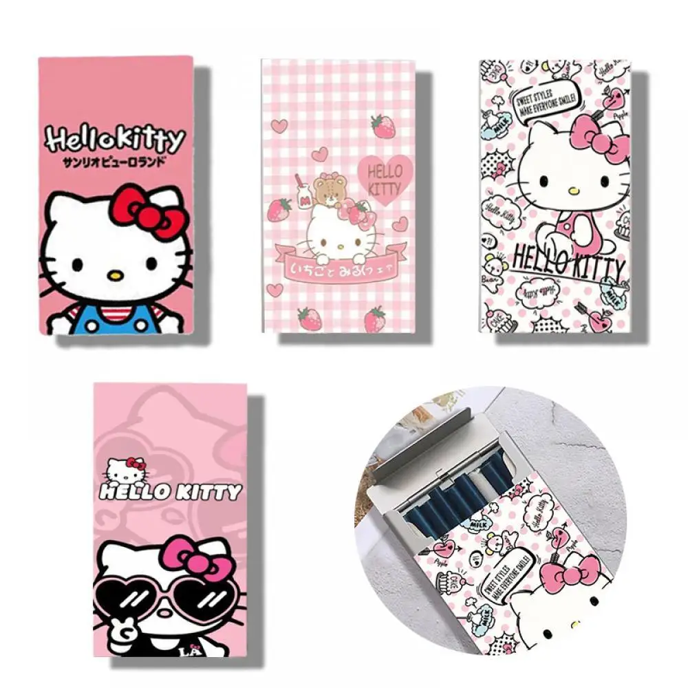 

Kt Cigarette Case Kawaii Sanrio Hello Kitty Anime Figure Slider Metal Cigarette Case Hidden Smoke Artifact Smoking Set Portable