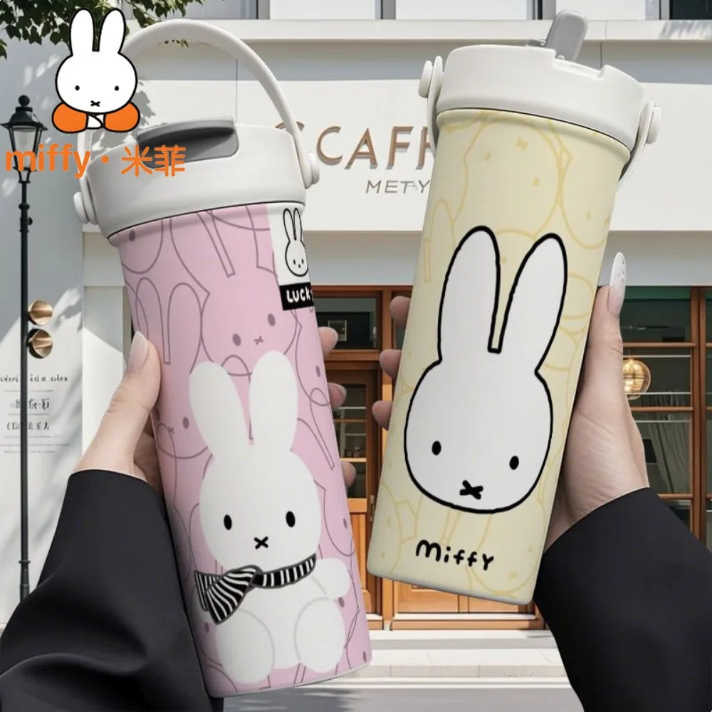 Термос-кружка Miffy Rabbit с двумя соломинками, большой емкости, портативная, для кофе и чая, для офиса и улицы (art.: 3920da15bcb35) - 3920da15bcb35