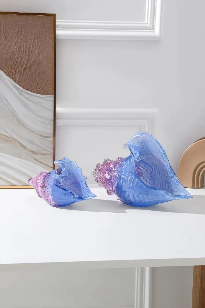 Прозрачная стеклянная раковина красочная статуя ракушки современный дизайн