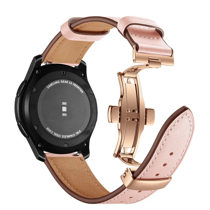 20mm Butterfly buckle Leather Band for Xiaomi Huami Amazfit GTS /GTR 42mm Watch Strap for Amazfit Bip lite S Bracelet bands