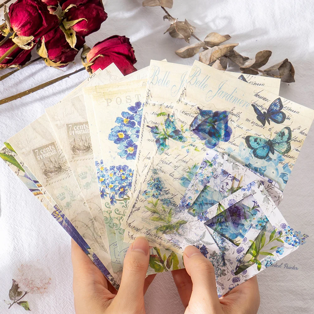 

Journamm 40pcs/pack Flowers Paper Cute Craft Paper DIY Scrapbooking Supplies Collage Junk Journal Decor Craft Stationery Paper