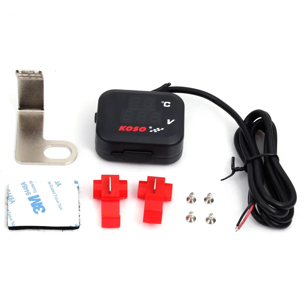

New Instrument Multi-function Room Temperature Meter Voltmeter USB Charging Three-in-one Waterproof Meter Motorcycle Universal