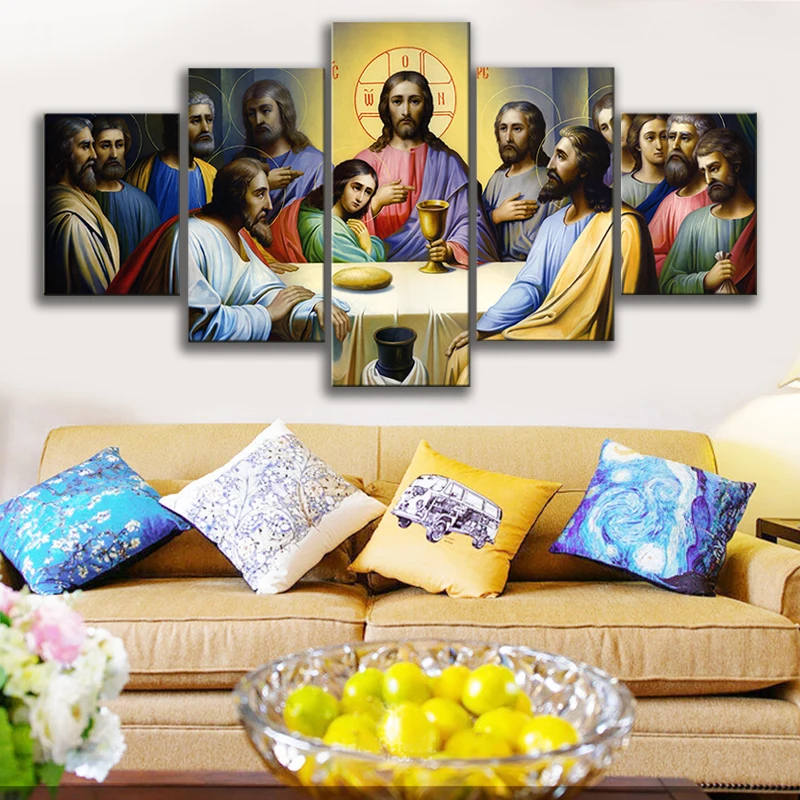 5 шт., постеры с изображением Иисуса и его учеников
