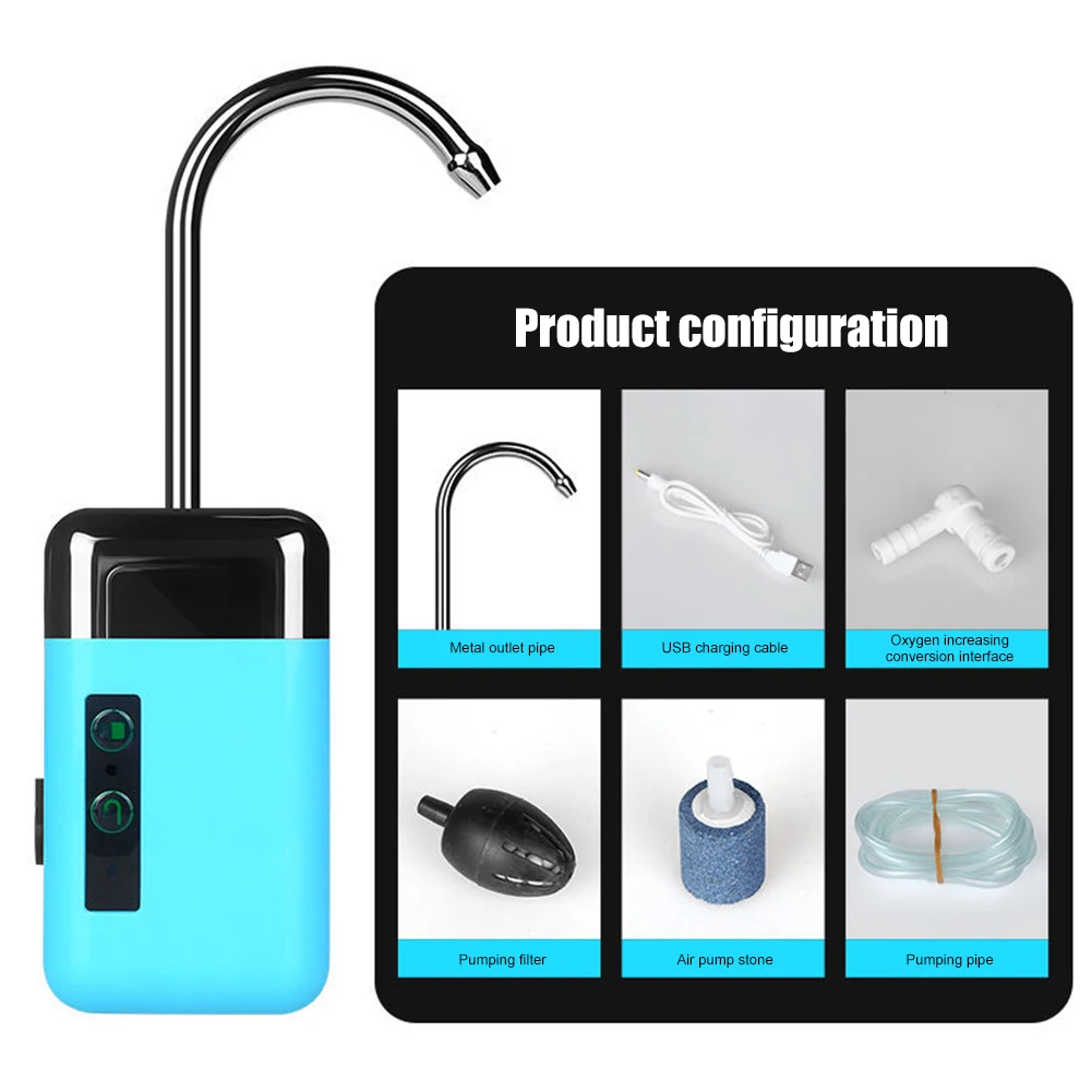 

Автоматический насос для откачки воды, USB Перезаряжаемый водяной насос, портативный интеллектуальный многофункциональный насос для рыбалк...