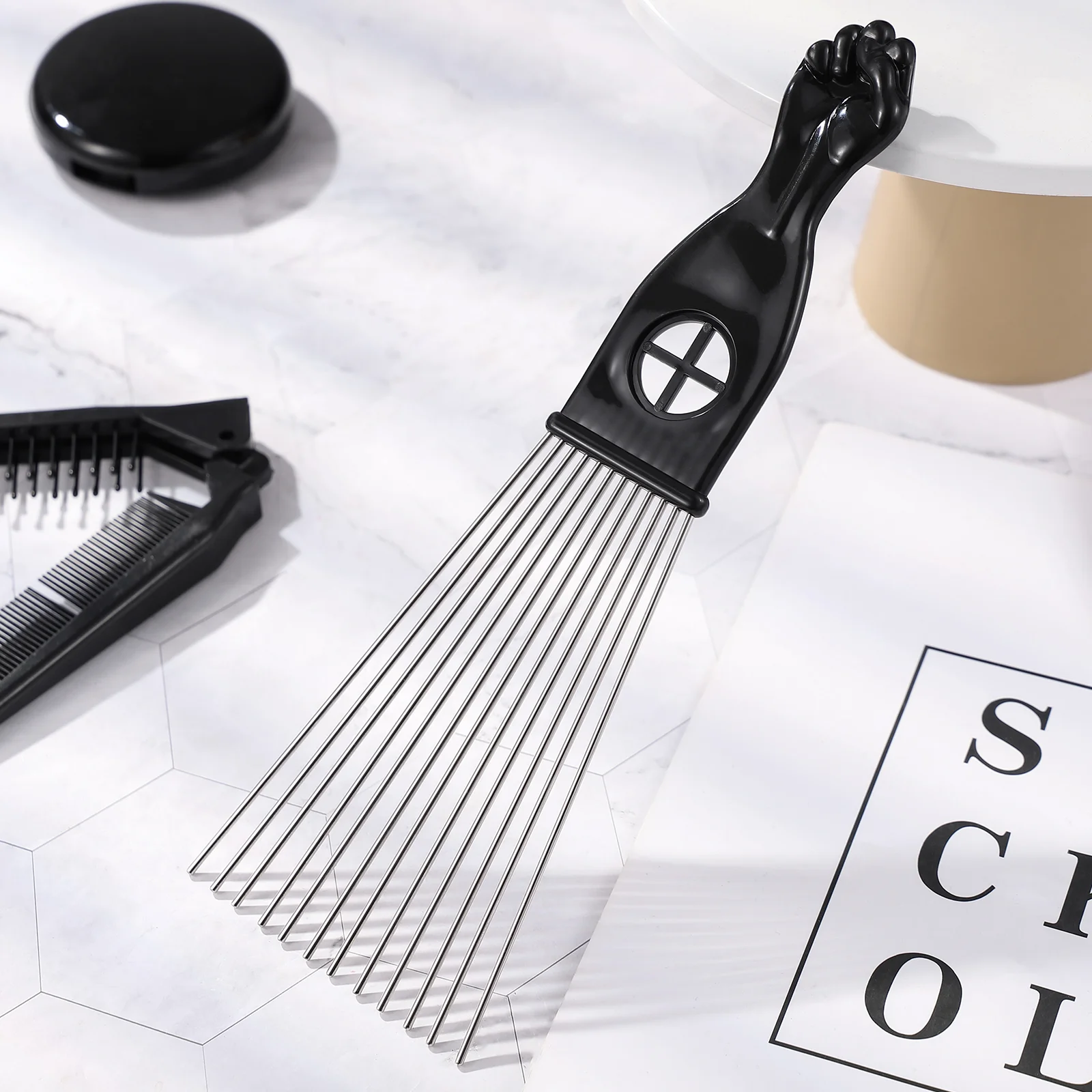 Расческа для запутанных волос грабли сектор FRCOLOR парикмахерская металлические