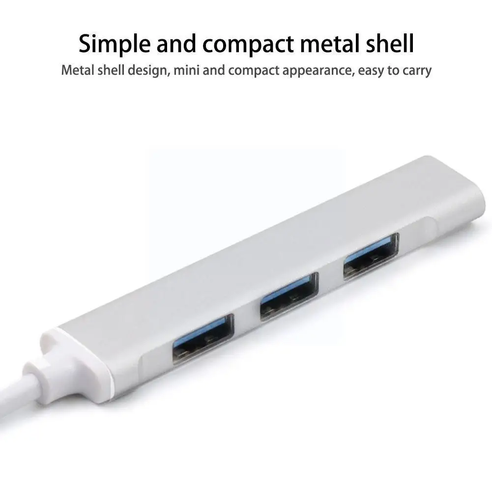 

Мини-разветвитель, 4 порта USB 3,0, концентратор 2,0, концентратор данных, алюминиевая ультратонкая станция, сплиттер, USB порт, USB P5S0 Adap W7L5