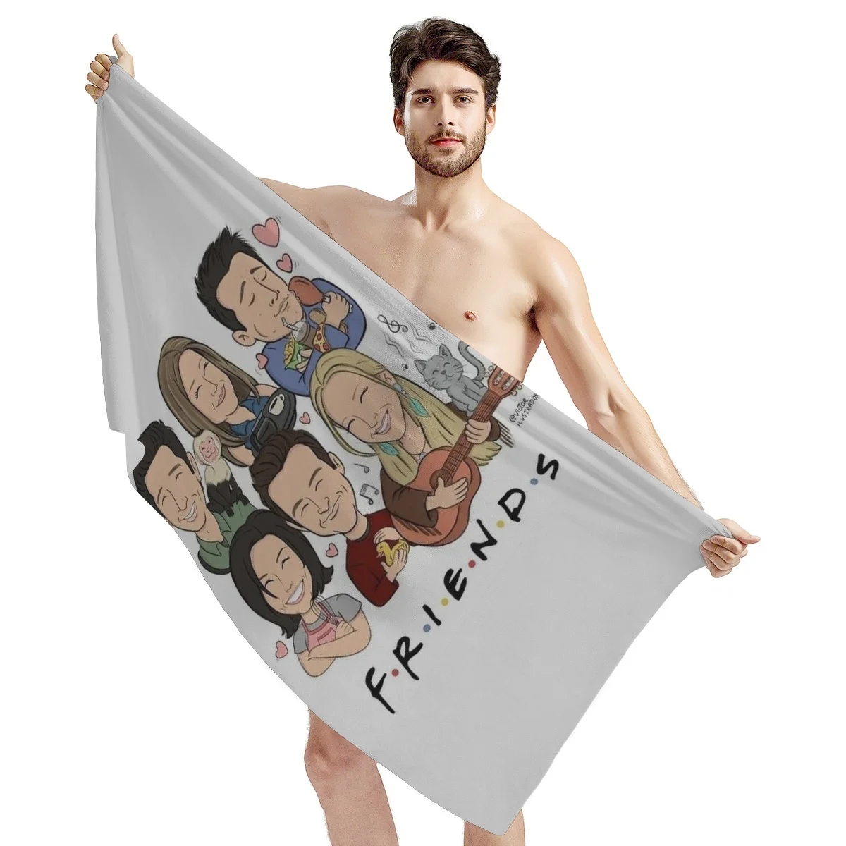 Tv Show Friends Absorbent Quick Dry Towel Pool Swimming Yoga Square Washcloth Gift Toalla