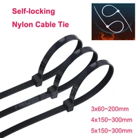 250 1000pcs self locking plastic nylon cable tie black white 5x300 cable organizer tie fastening ring 3x200 industrial cable tie