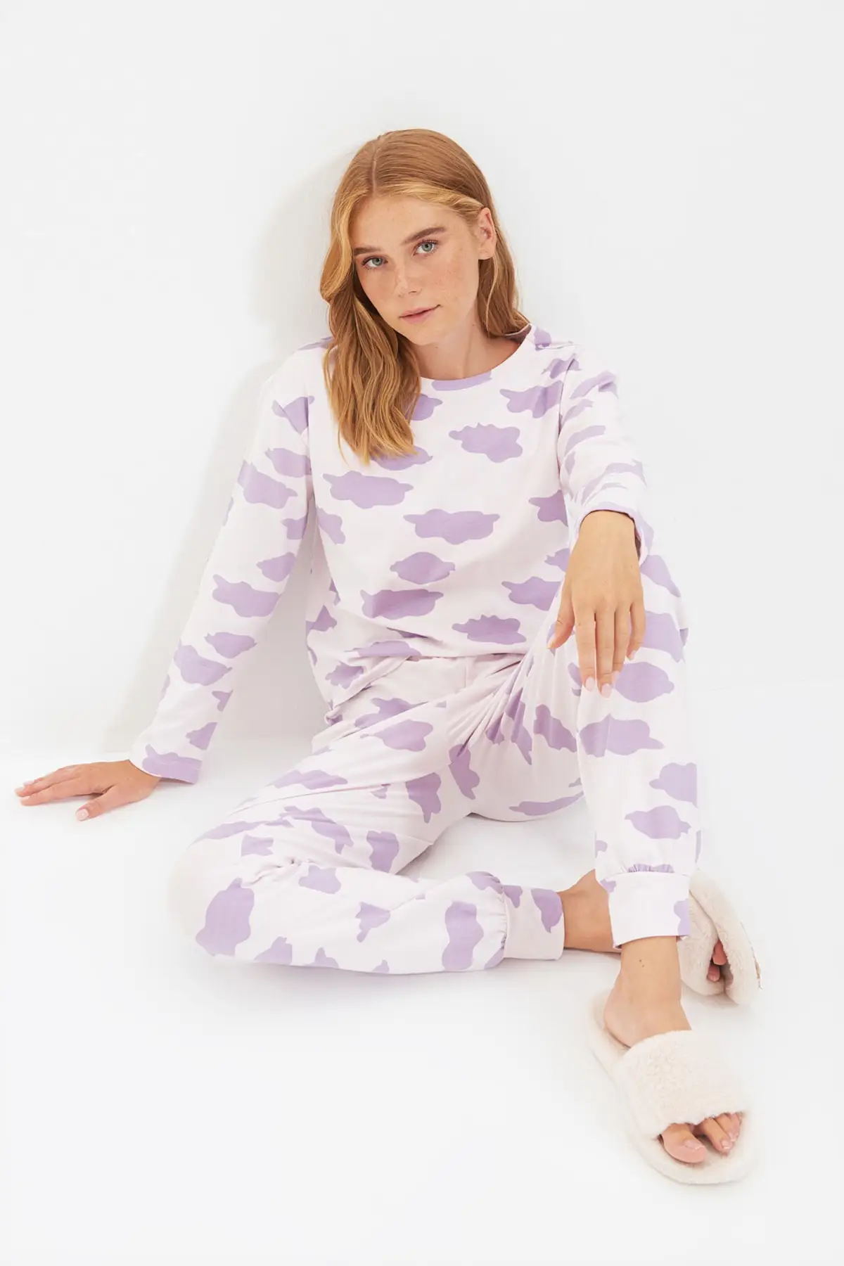 

Cloudy Knitted Long Sleeve Nightwear Pajamas set