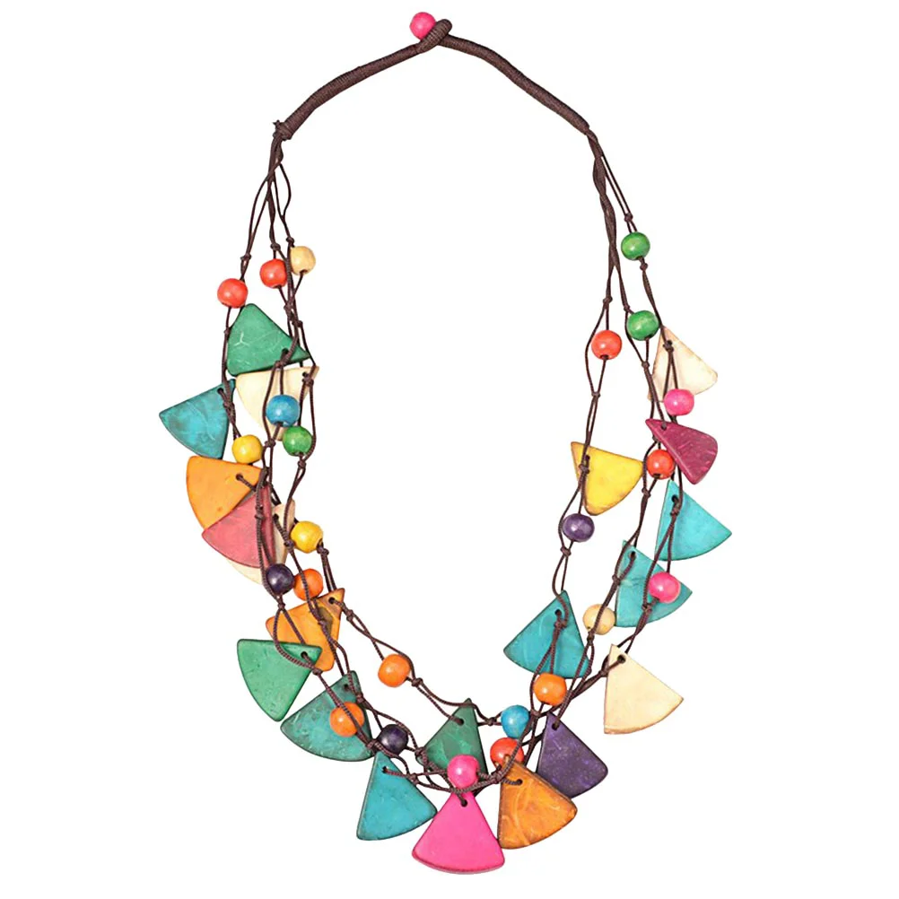 

1pc Necklace Triangular Fashion Bohemia Style Three Layer Geometry Necklace Collarbone Chain Pendant Ornament for Women Girls