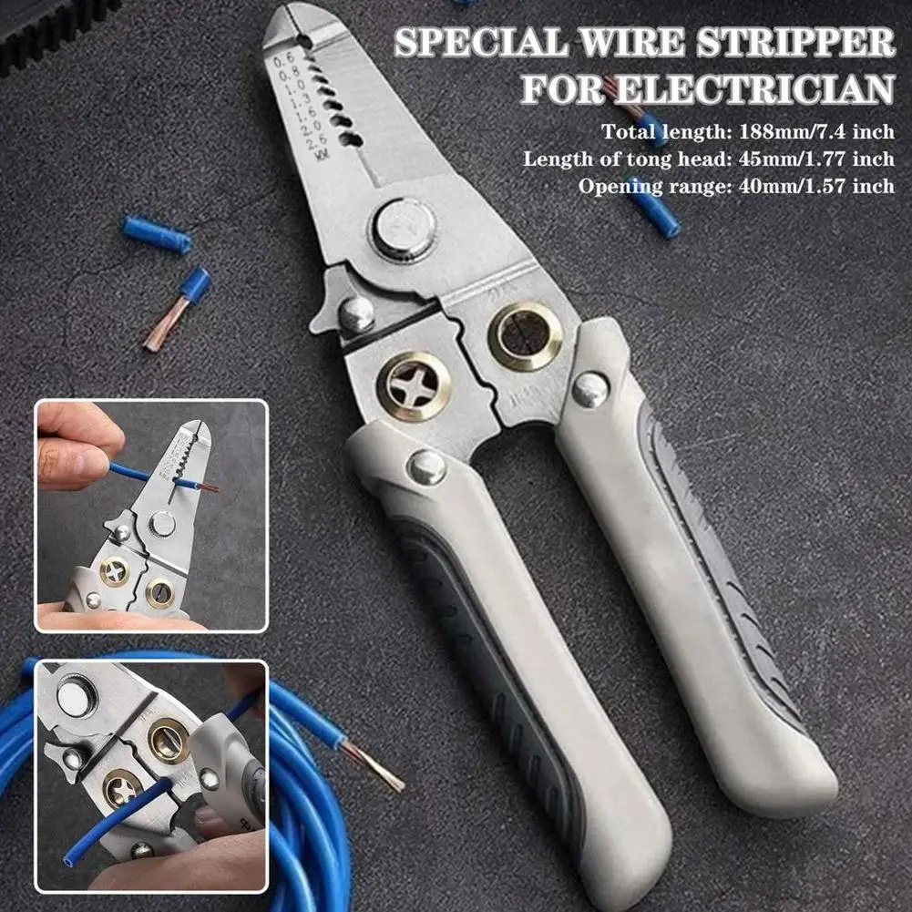 

Wire Stripper Special Cutter Tool For Electrician Multi Functional Dialing And Pressing Leather Artifact Pliers