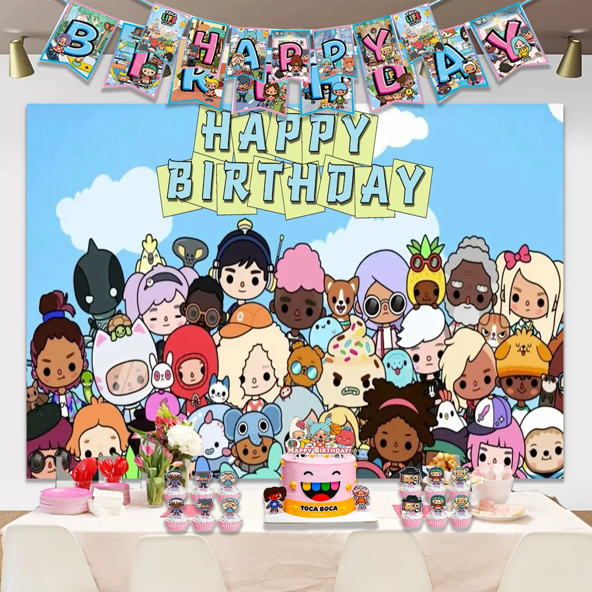 Umi Toca Life World детские товары для дня рождения Декор Lantex воздушный шар баннер фон