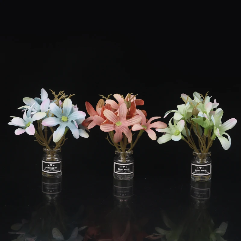 

1 шт., 1:12 миниатюрная стеклянная ваза для кукольного домика, горшок для цветов, аксессуары для кукольного домика