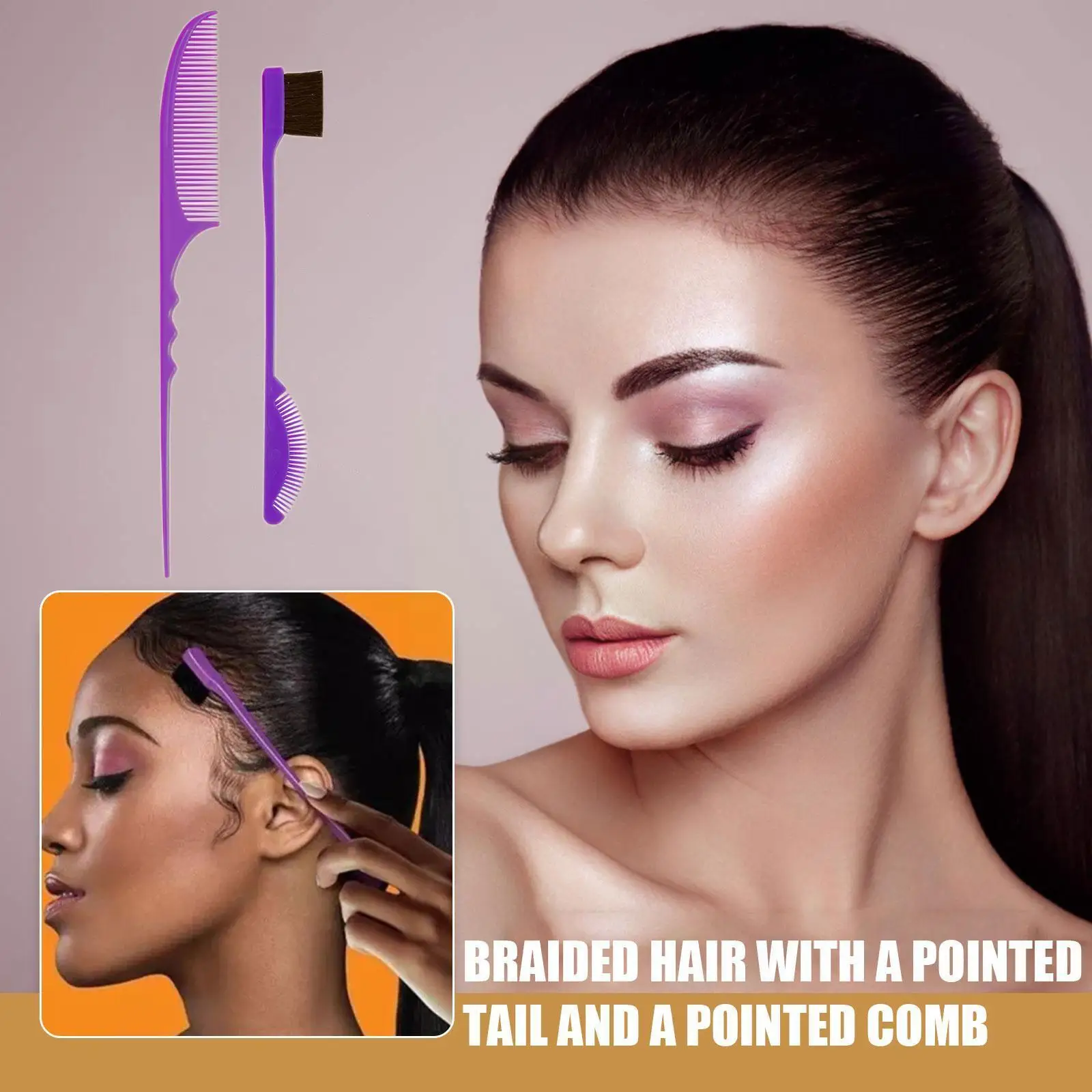 

Brush Double Sided Edge Brush Comb For Baby Hair Salon Hair Comb Brushes Beauty Tools B8f5