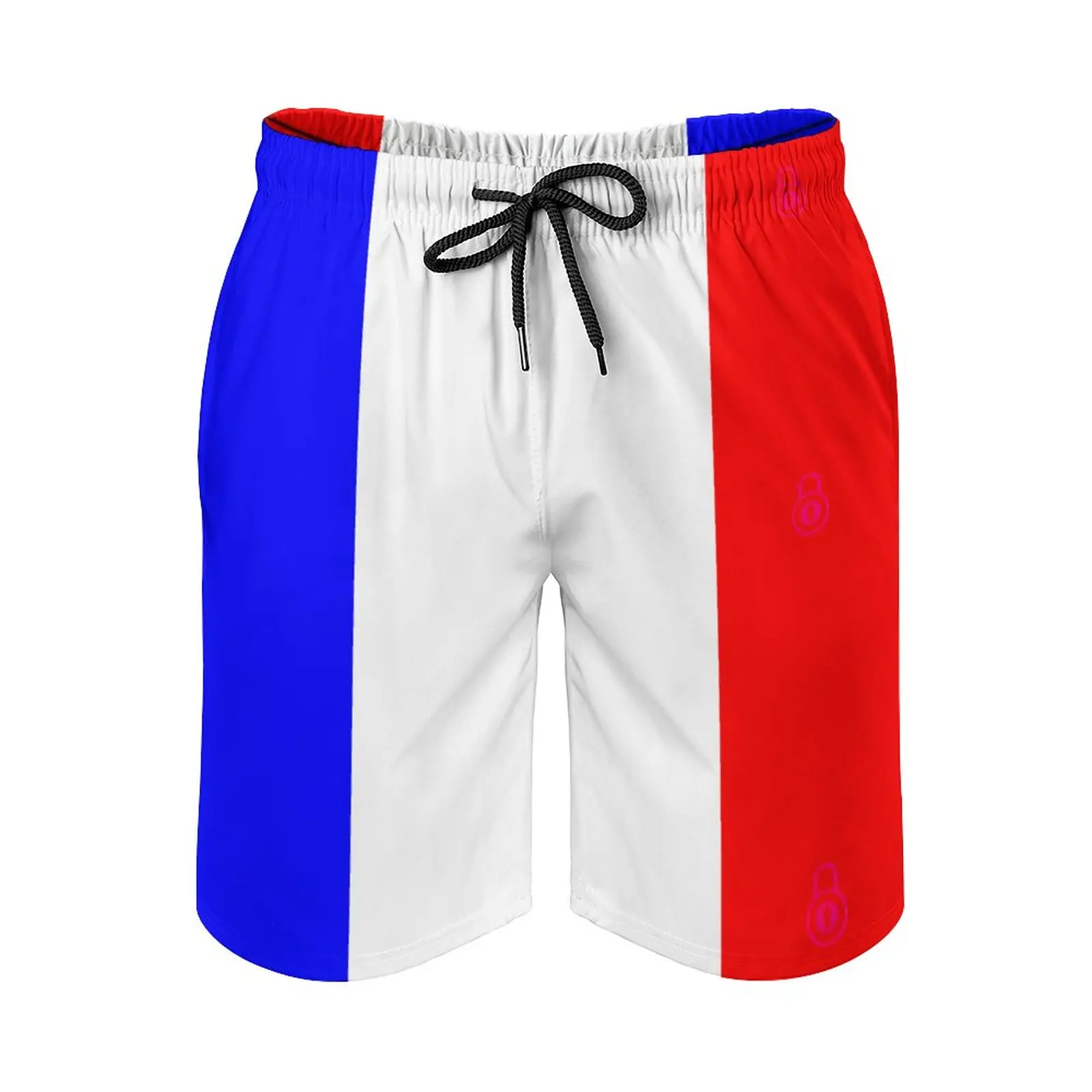 

France Flag Flag Of France Anime CausalGraphic Vintage Adjustable Drawstring Breathable Quick Dry Men's Beach ShortsSports Loose