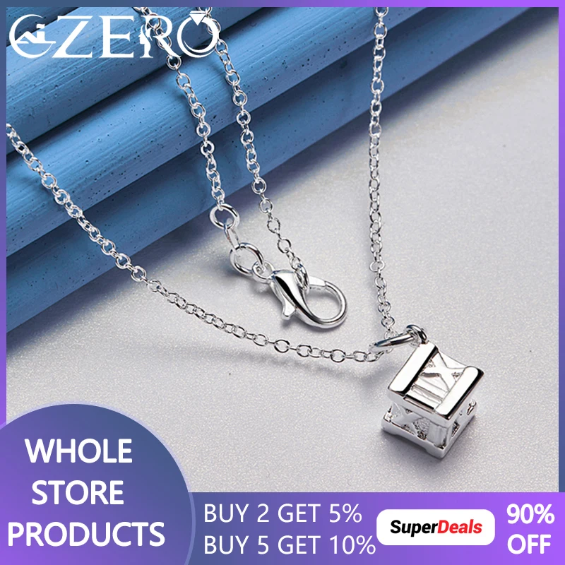 

Fashion 925 Sterling Silver Square Roman Numeral Pendant Necklace 16-30 Inch Chain Wedding Party Jewelry Gift For Women Man
