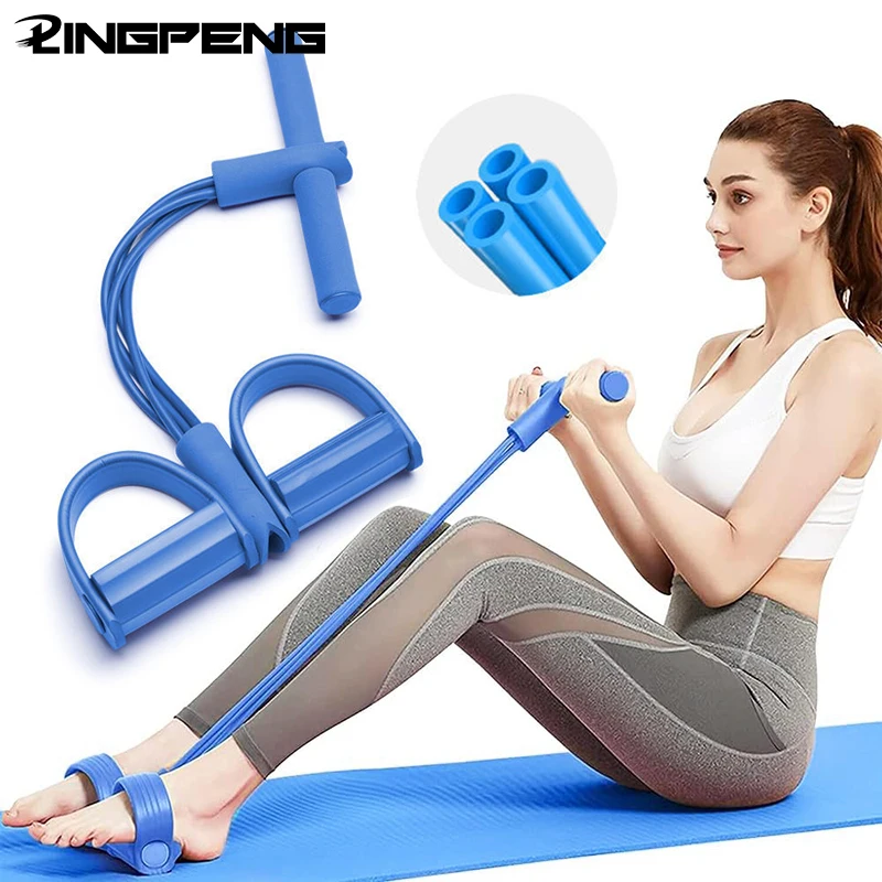 

Multifunction Tension Rope 6-Tube Elastic Yoga Pedal Puller Resistance Band Tension Rope for Leg Stretching Slimming Training