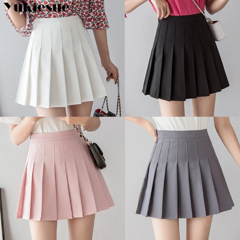Корейская мода в стиле Харадзюку Женская юбка 2022 летняя длинная Плиссированная