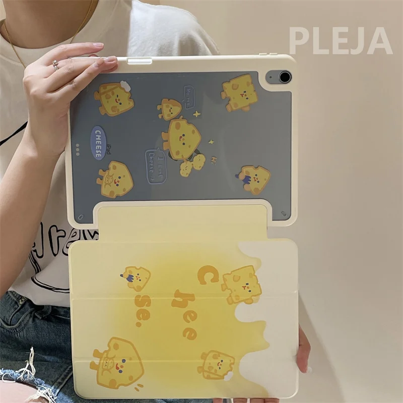 Cute Smile Plaid Protective Case For iPad 10.2/9.7/10.5/11 inch Pro 12.9 inch 2021 mini 6 Air 5/4 Cover with Pencil Slot Holder