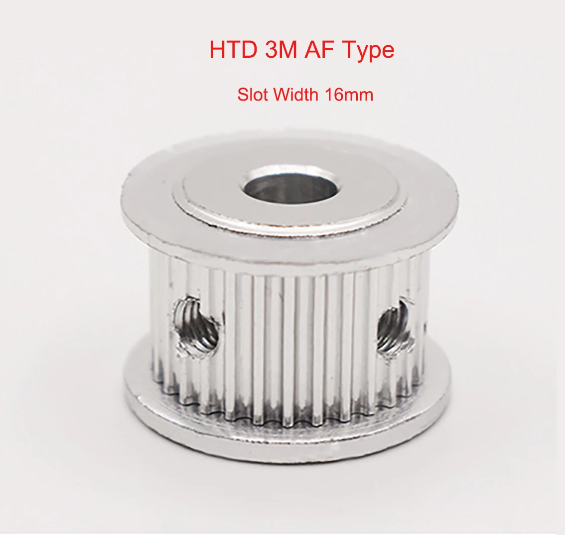 

1Pcs 26-42 Teeth Slot Width 16mm HTD3M AF Type Timing Belt Pulley Bore 4/5/6/6.35/7/8/10/12-25mm For 15mm Belt 3D Printer Parts