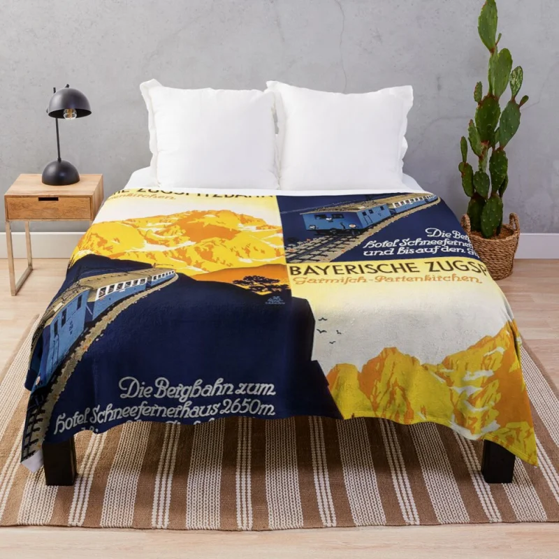 

Garmisch Partenkirchen... Bavarian Zugspitzbahn Throw Blanket Beach Blanket Flannel Fluffy Soft Blankets Brand Blanket