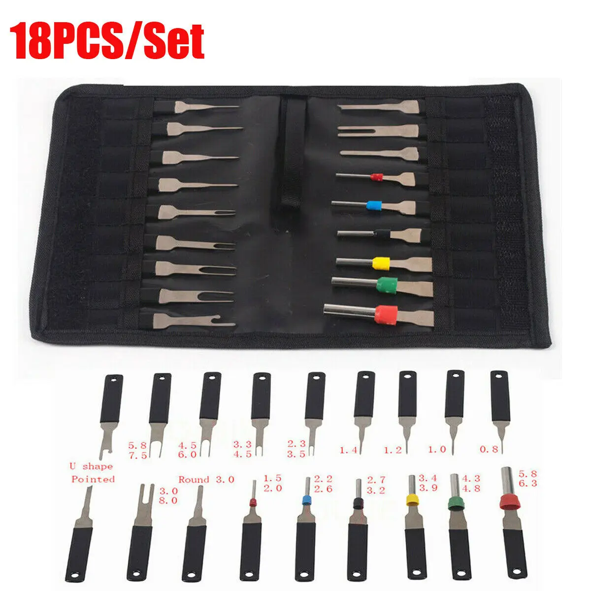 

18Pcs Puller Tool Kit Wires Pin Extractor Automotive Stylus Tooling Set Car Terminals Removal Auto DisassemblyTooling