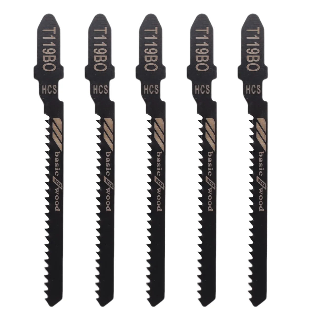 Набор из 20 полотен T119BO 12 TPI с Т-образным хвостовиком и прокруткой для лобзика