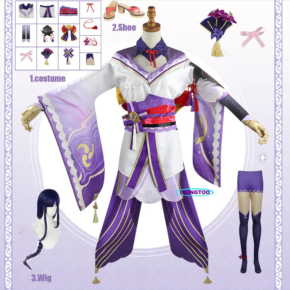 Anime Genshin Impact Cosplay Swimsuit Baal Raiden Shogun Cosplay ...