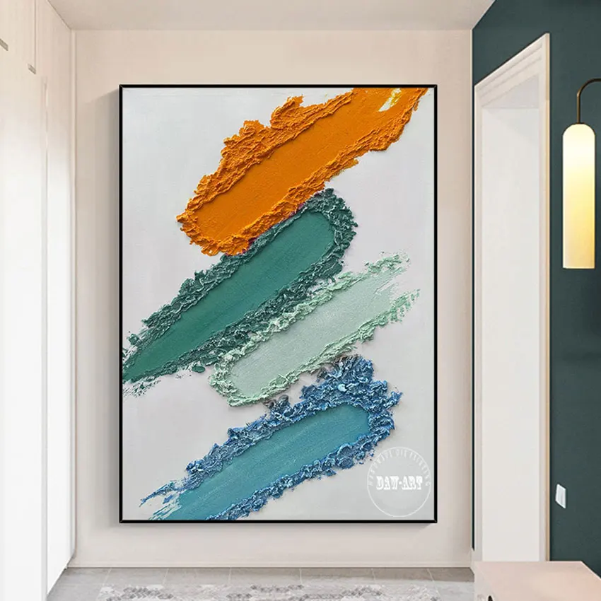 

Latest Arrival Thick Textured Art Canvas Hand Drawn Knife Painting For Abstract Outdoor Wall Decoration Unframed Artwork Gift