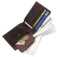 genuine leather vintage wallet men with coin pocket short wallets small wallet with card holders man purse